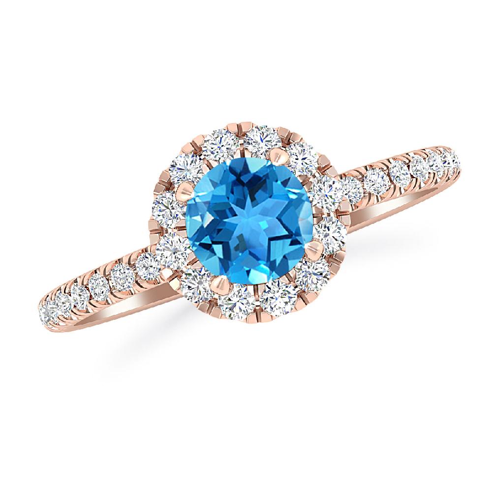 Rose Gold - Blue Topaz