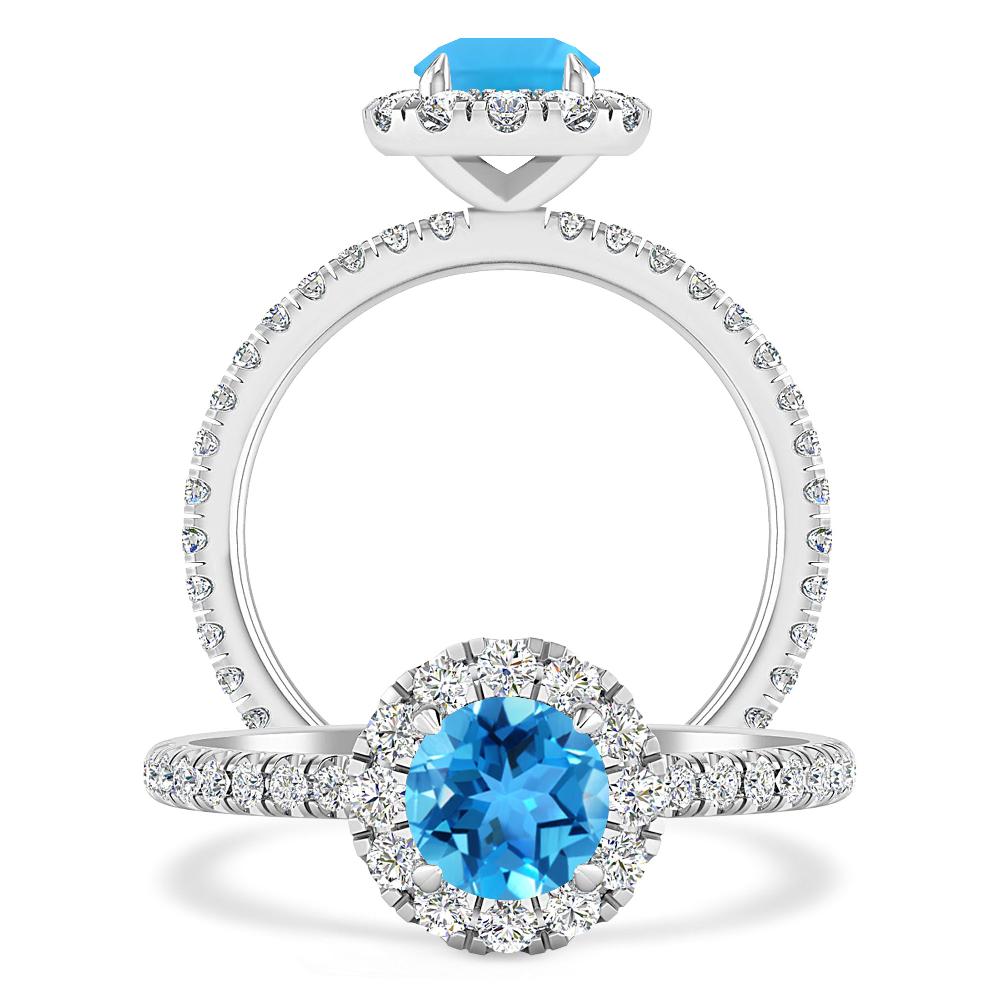 White Gold - Blue Topaz