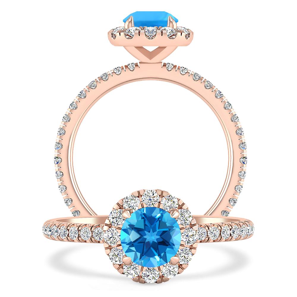 Rose Gold - Blue Topaz