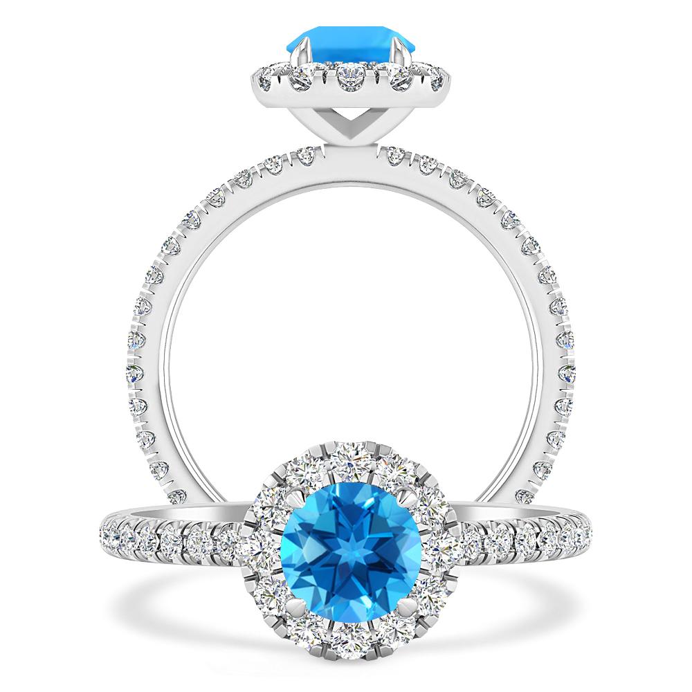 White Gold - Blue Topaz