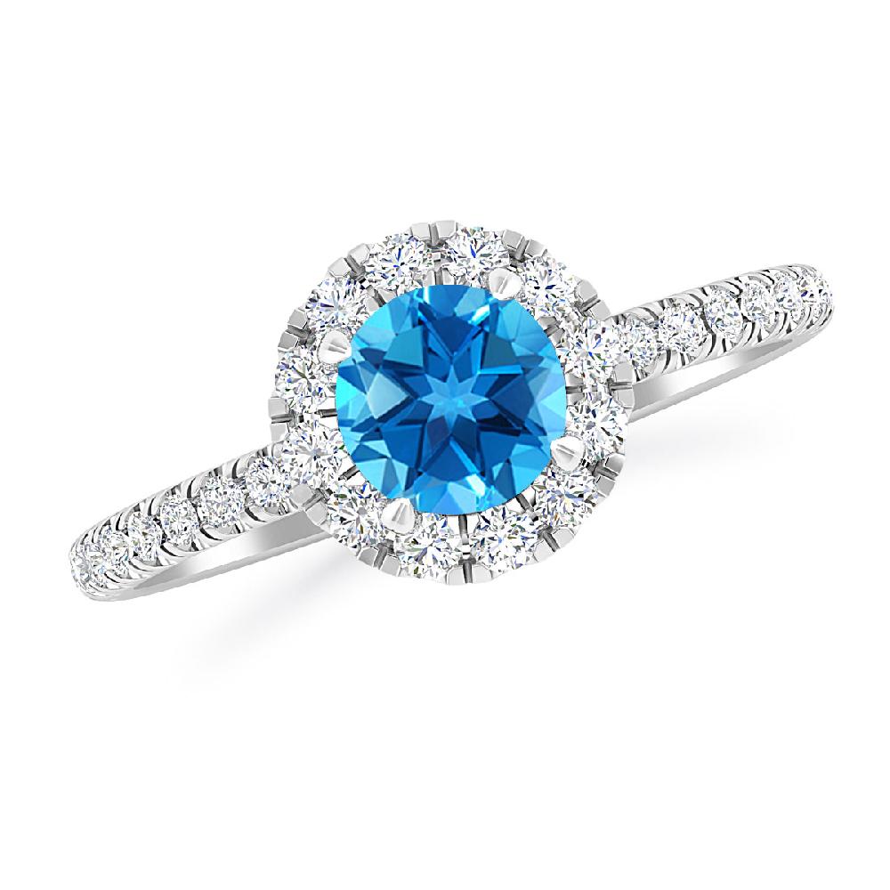 White Gold - Blue Topaz