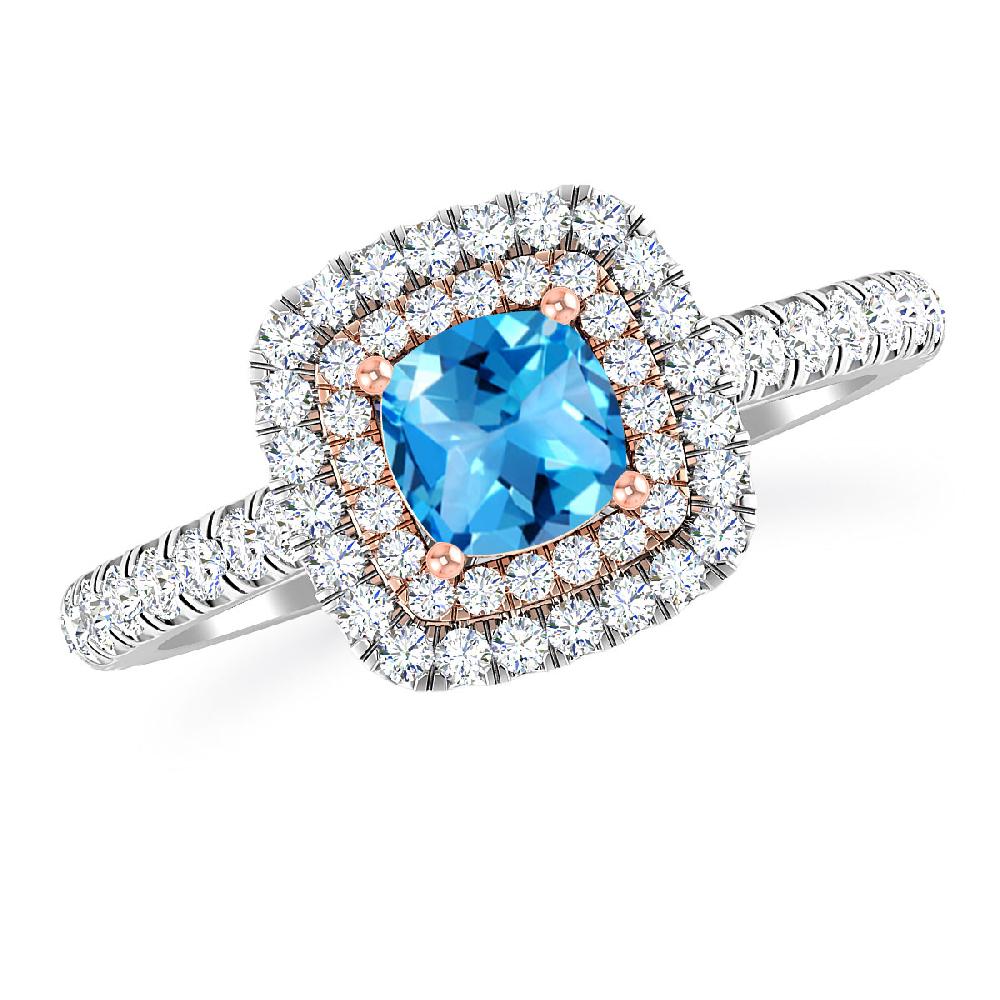 White Gold - Blue Topaz