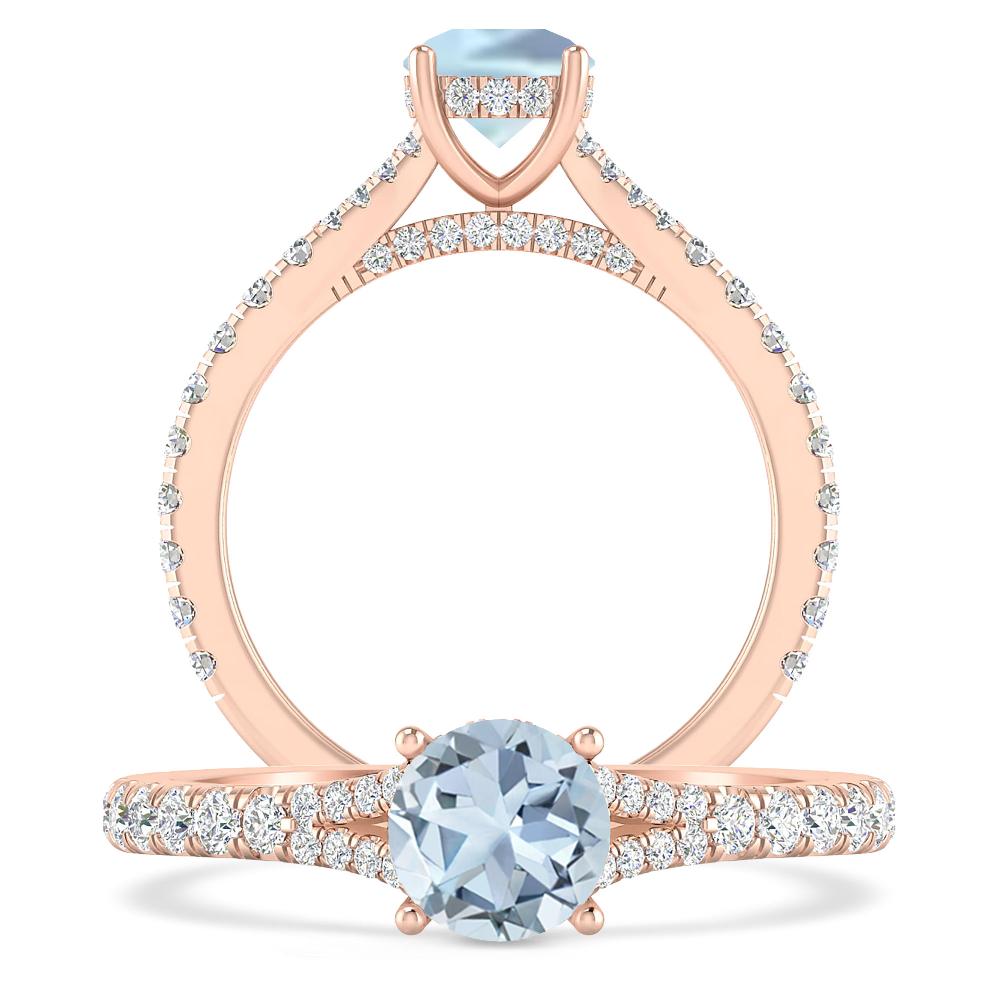 Rose Gold - Aquamarine