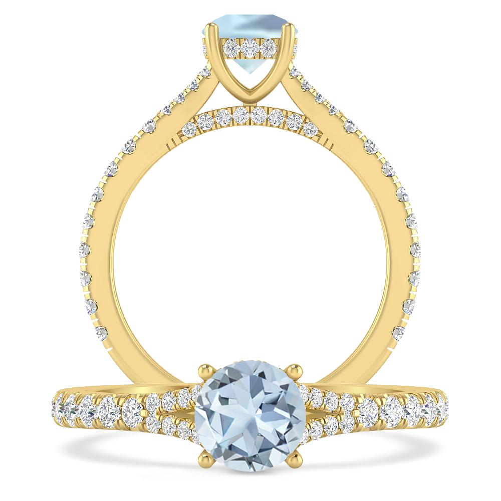 Yellow Gold - Aquamarine