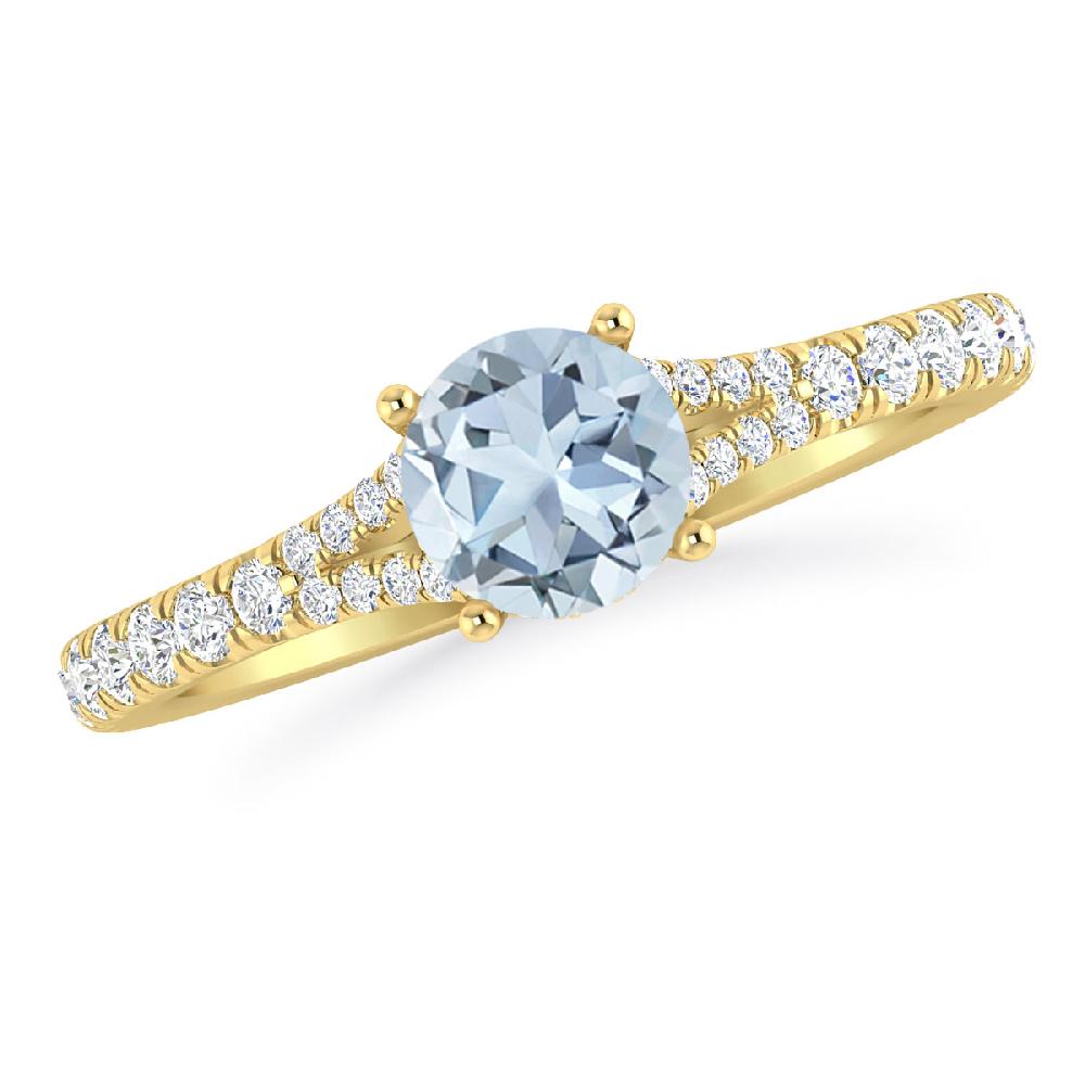 Yellow Gold - Aquamarine