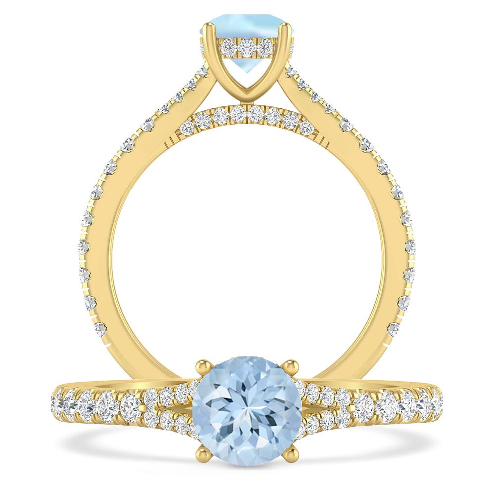 Yellow Gold - Aquamarine