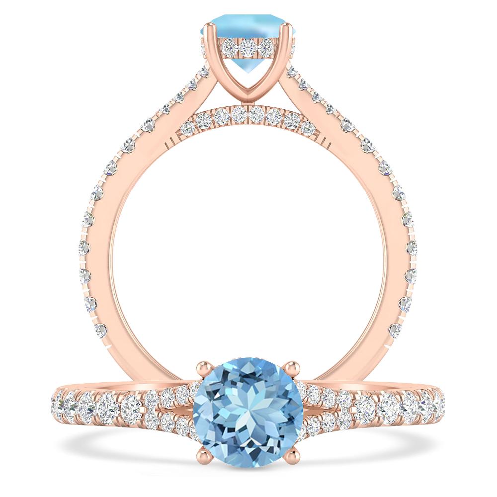 Rose Gold - Aquamarine