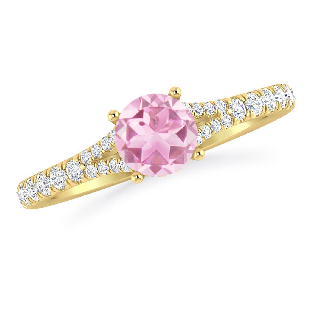 Yellow Gold - Pink Tourmaline