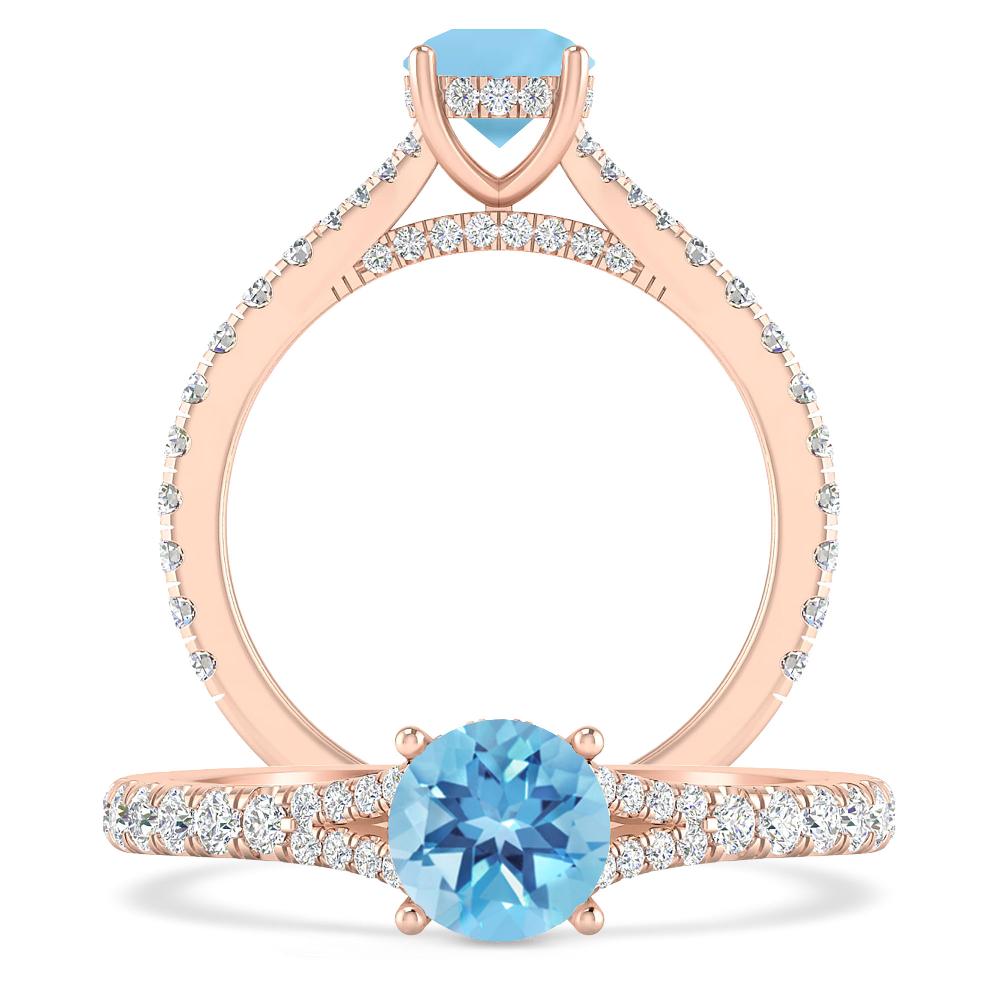 Rose Gold - Blue Topaz