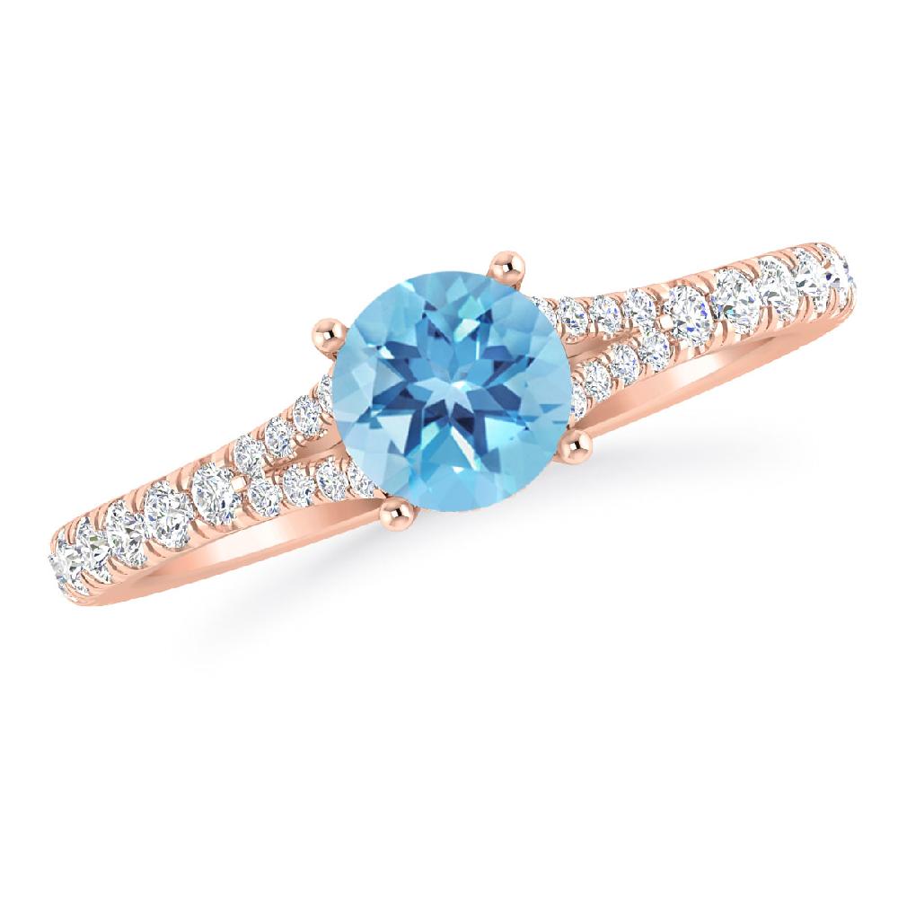 Rose Gold - Blue Topaz