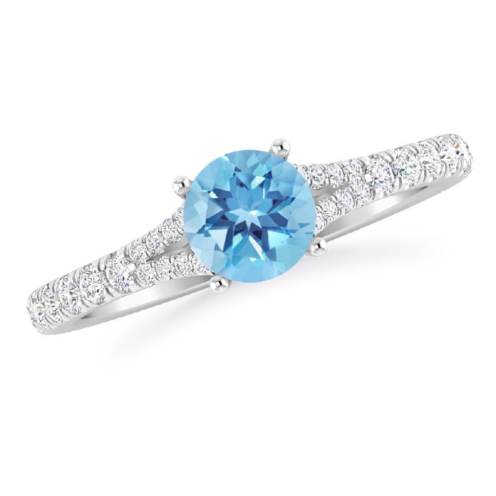 White Gold - Blue Topaz