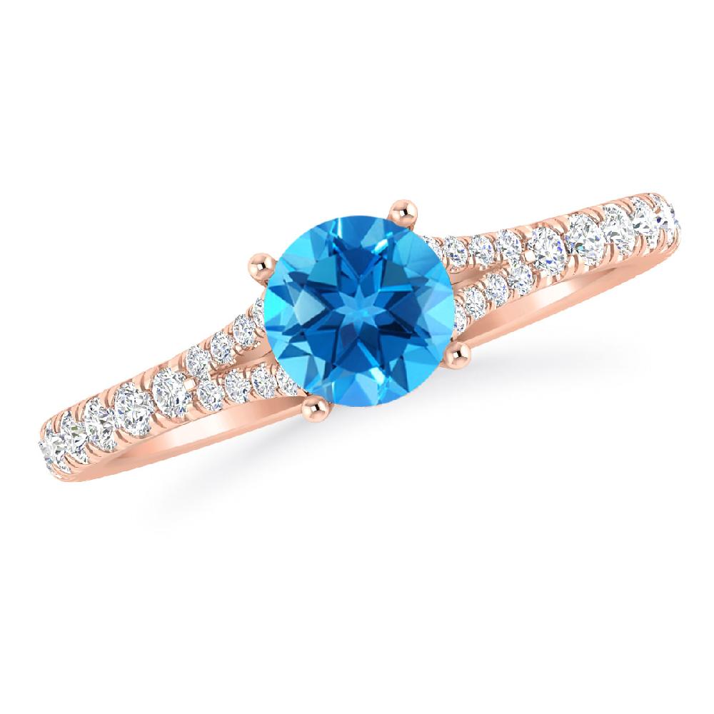 Rose Gold - Blue Topaz