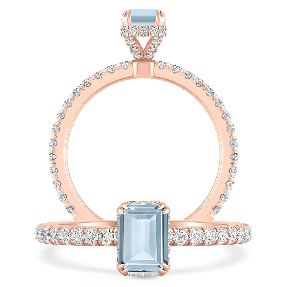 Rose Gold - Aquamarine