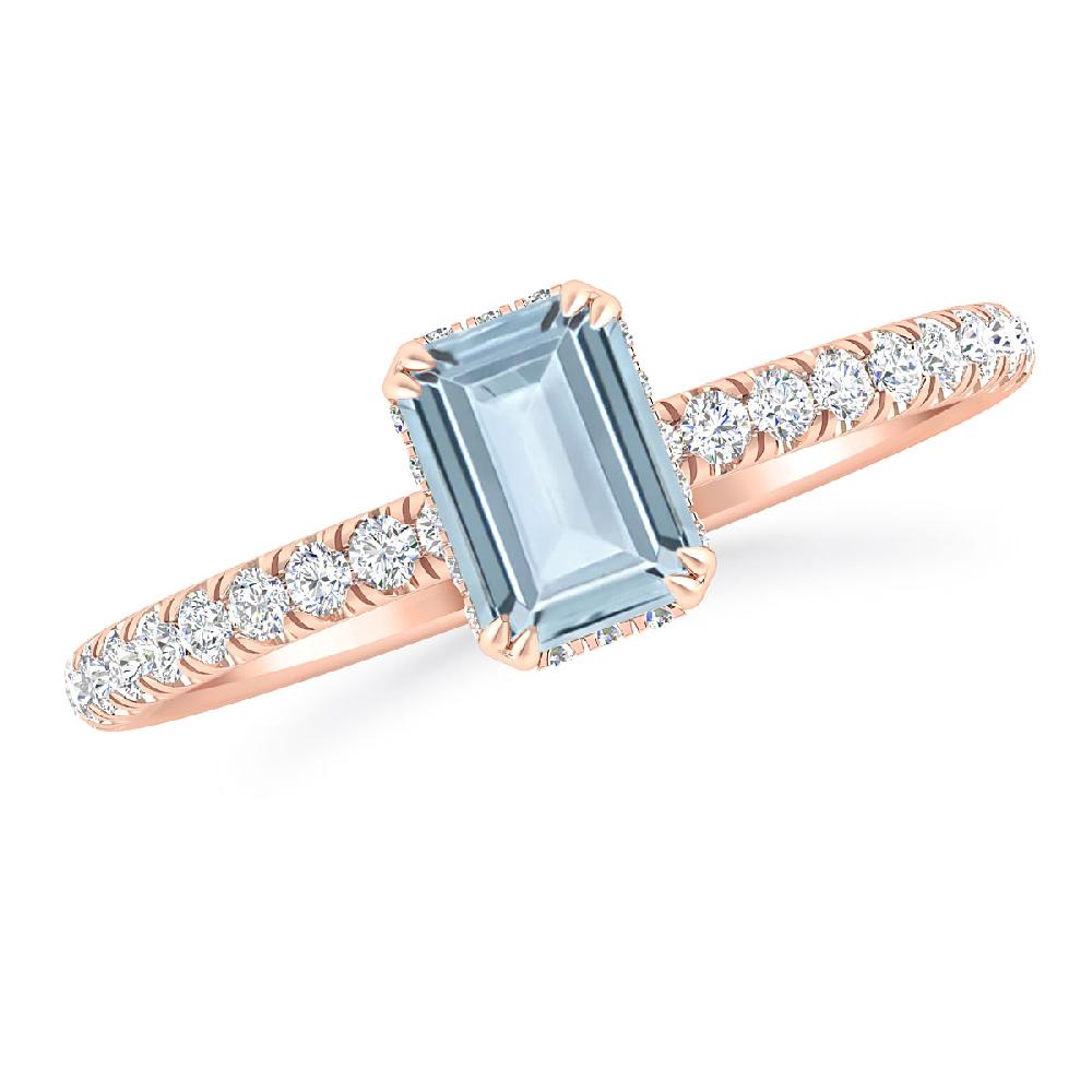 Rose Gold - Aquamarine