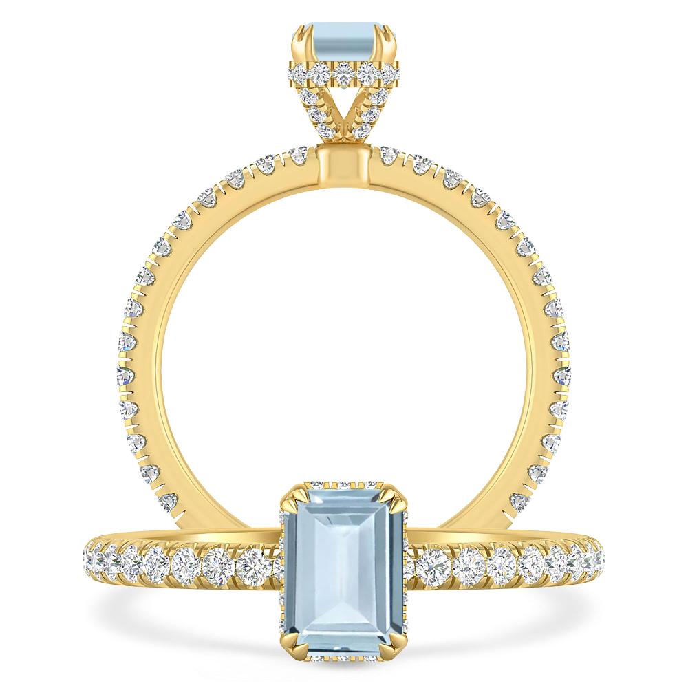 Yellow Gold - Aquamarine