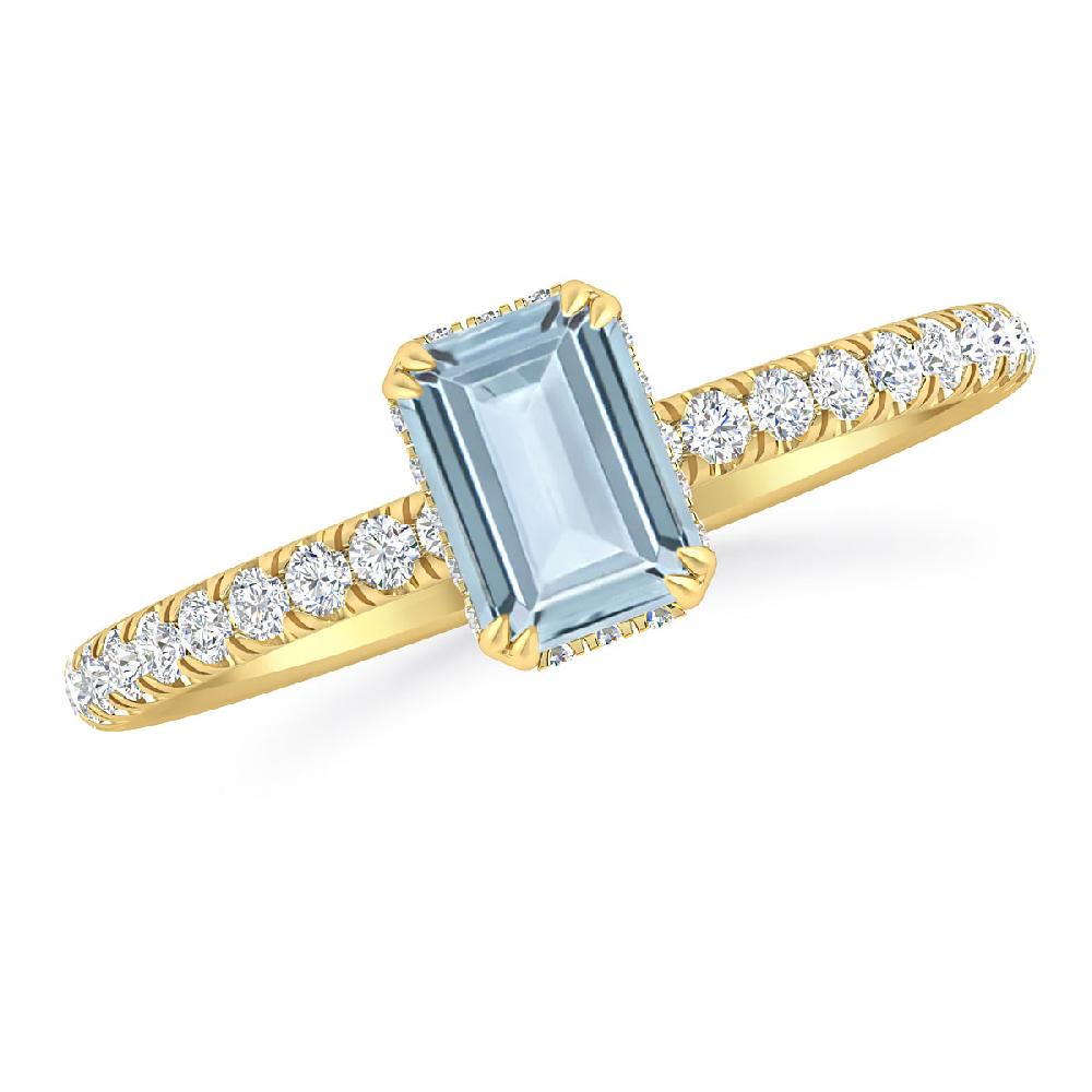 Yellow Gold - Aquamarine