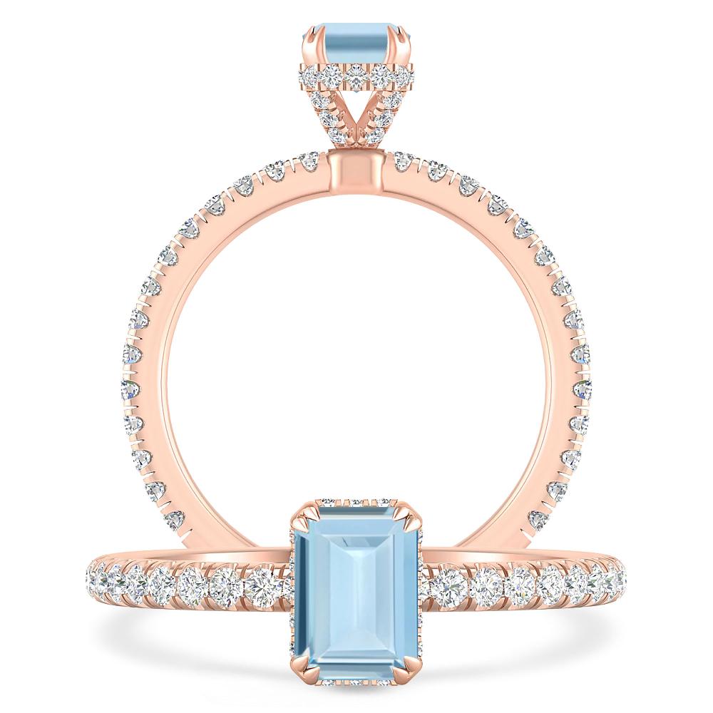 Rose Gold - Aquamarine