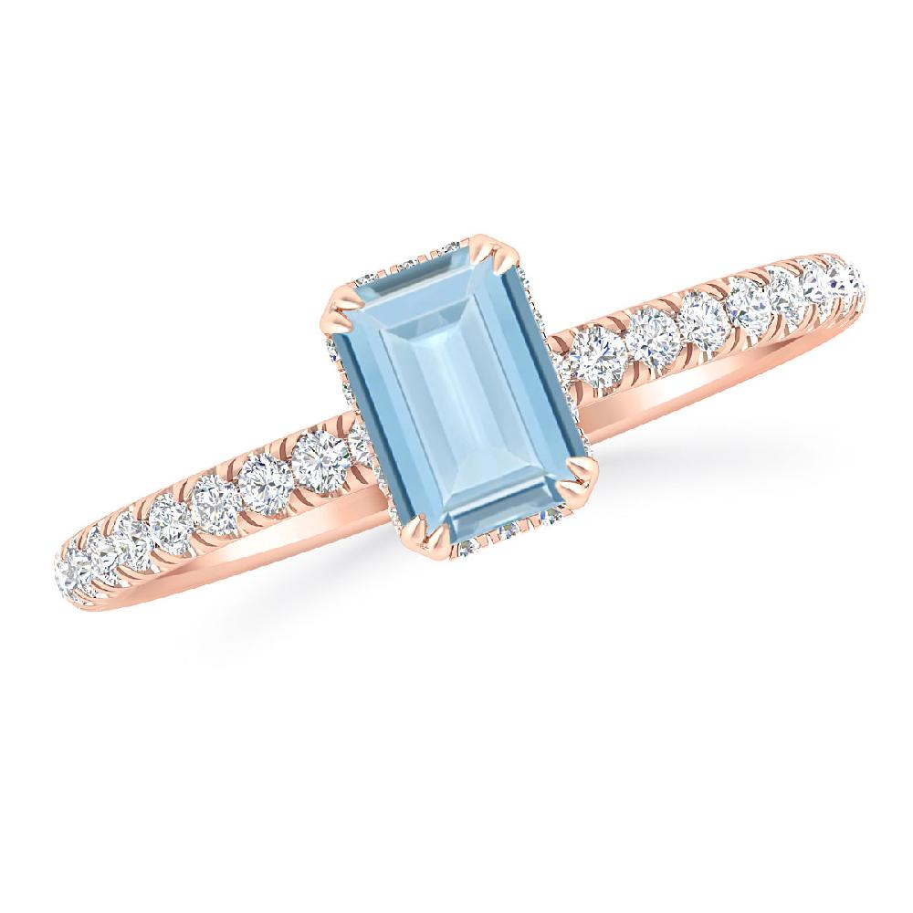 Rose Gold - Aquamarine