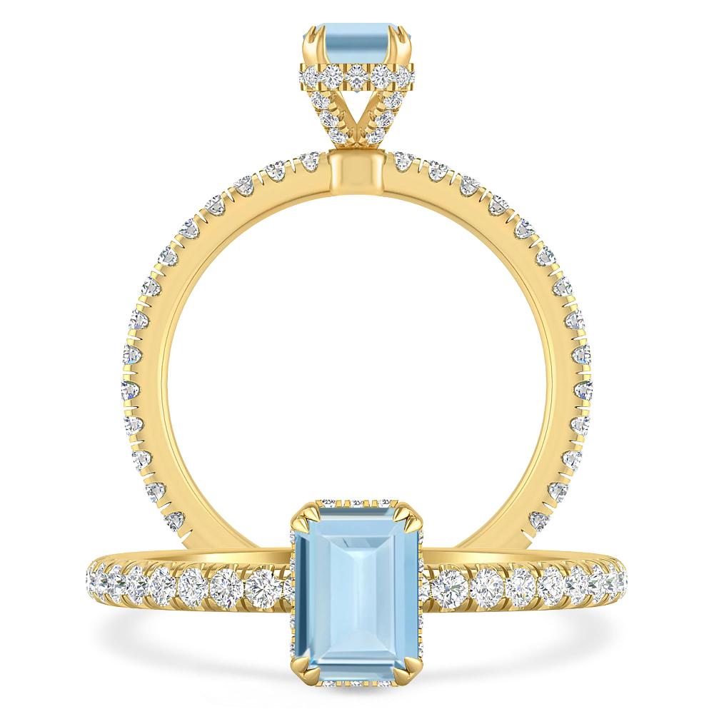 Yellow Gold - Aquamarine