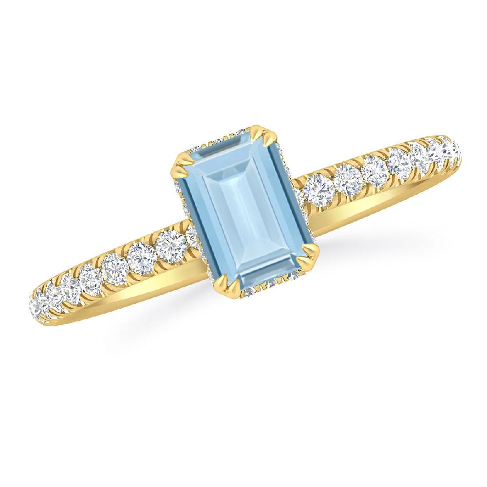 Yellow Gold - Aquamarine