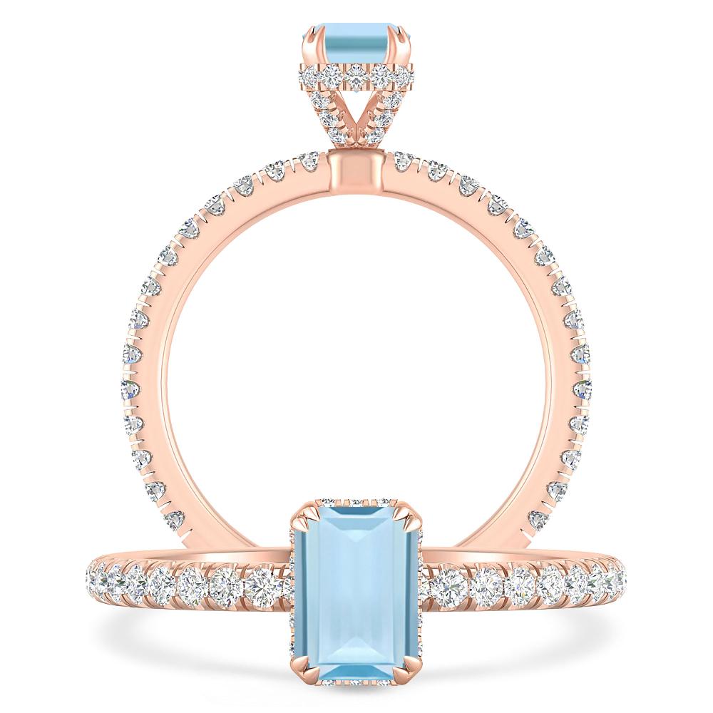 Rose Gold - Aquamarine