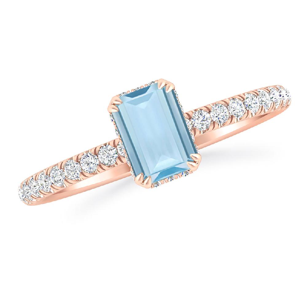 Rose Gold - Aquamarine