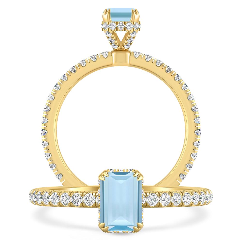 Yellow Gold - Aquamarine