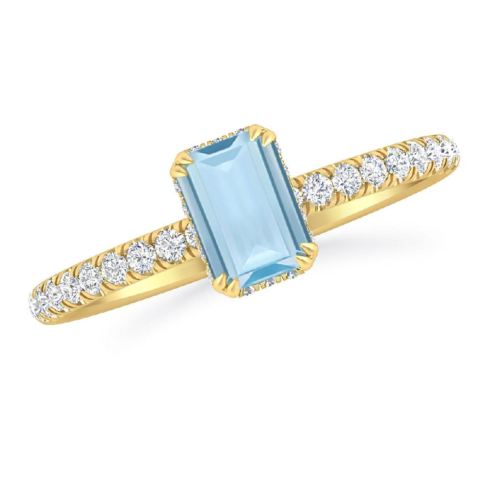 Yellow Gold - Aquamarine