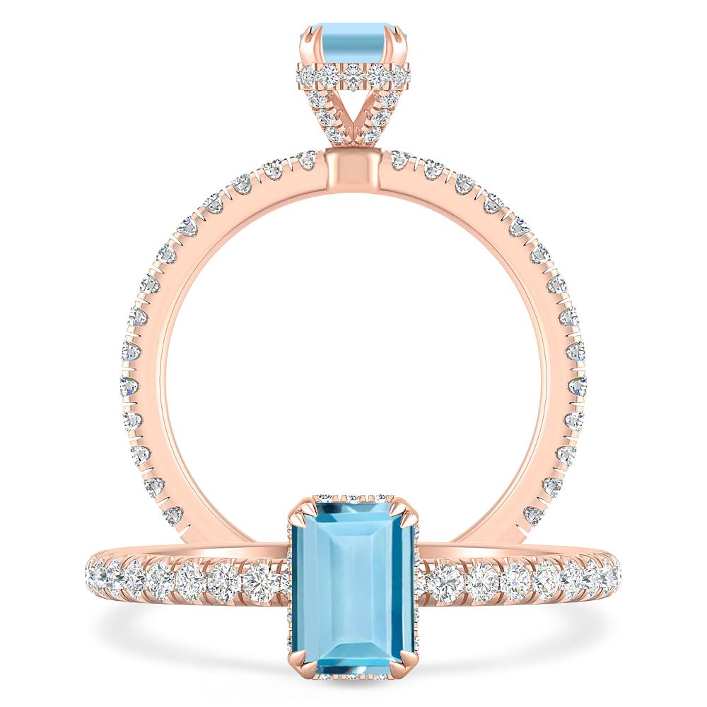 Rose Gold - Aquamarine