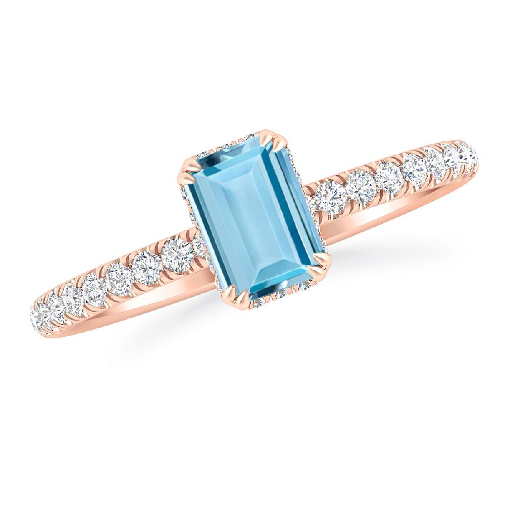 Rose Gold - Aquamarine