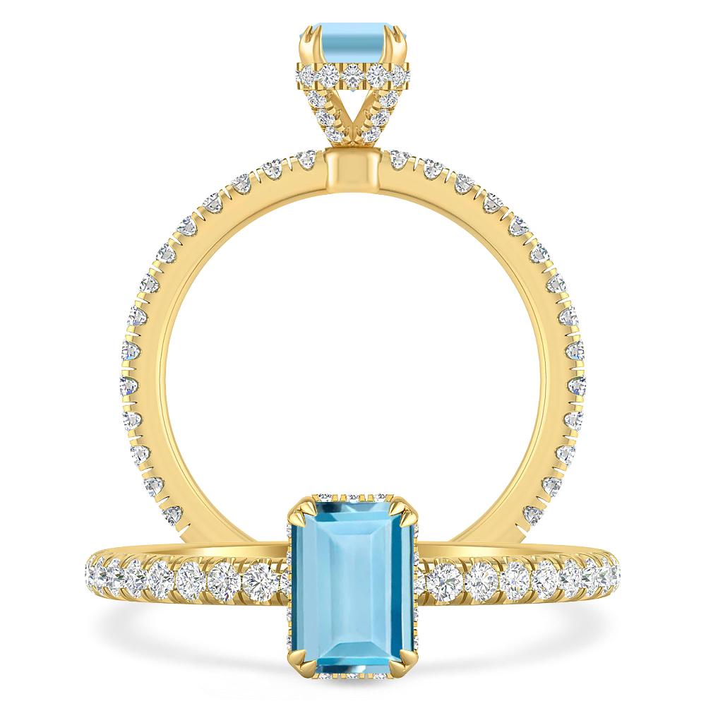 Yellow Gold - Aquamarine