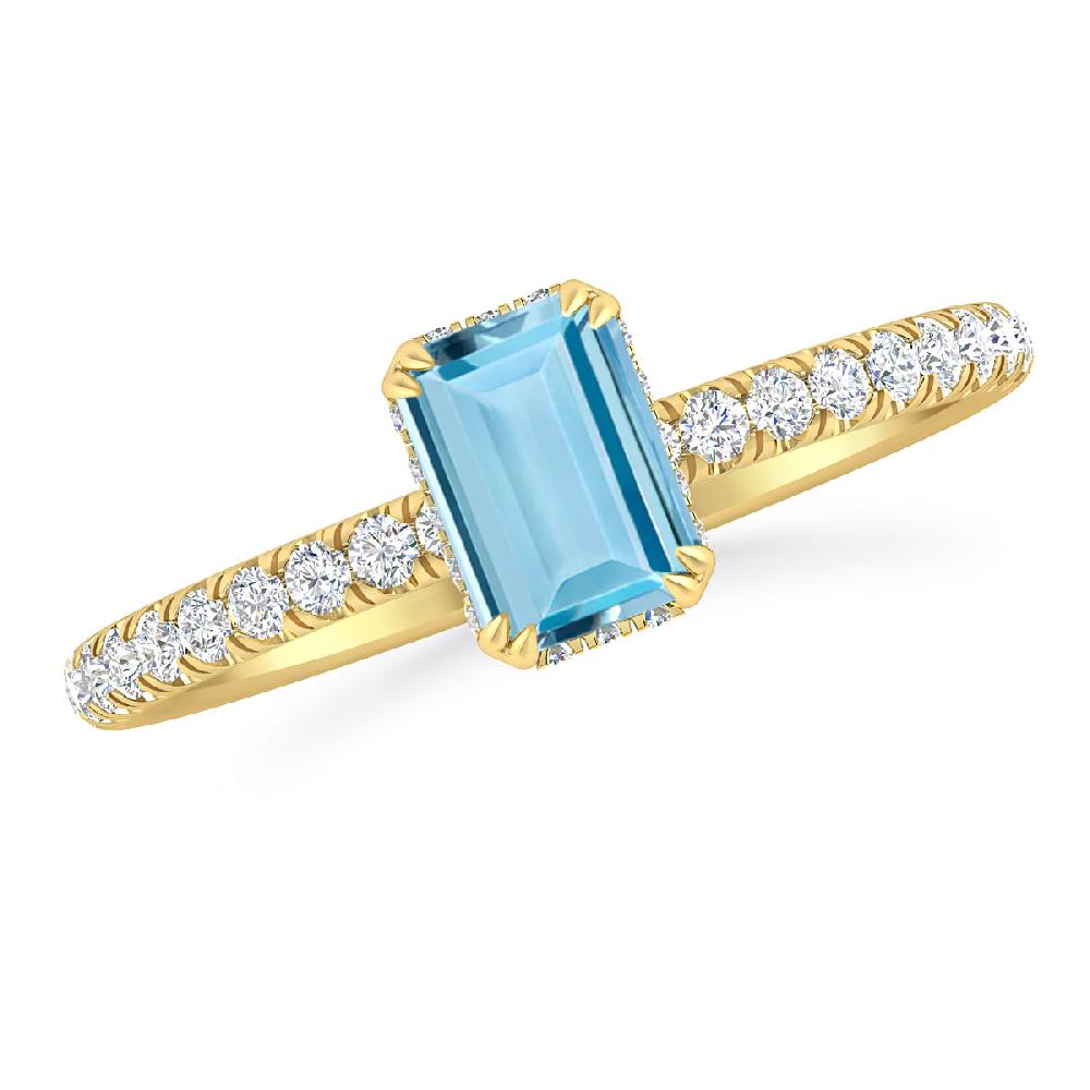 Yellow Gold - Aquamarine