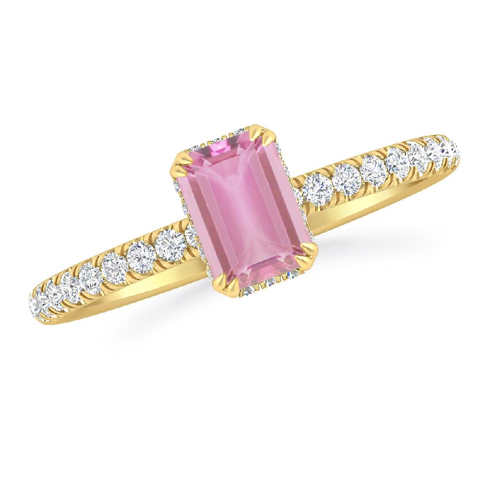 Yellow Gold - Pink Tourmaline