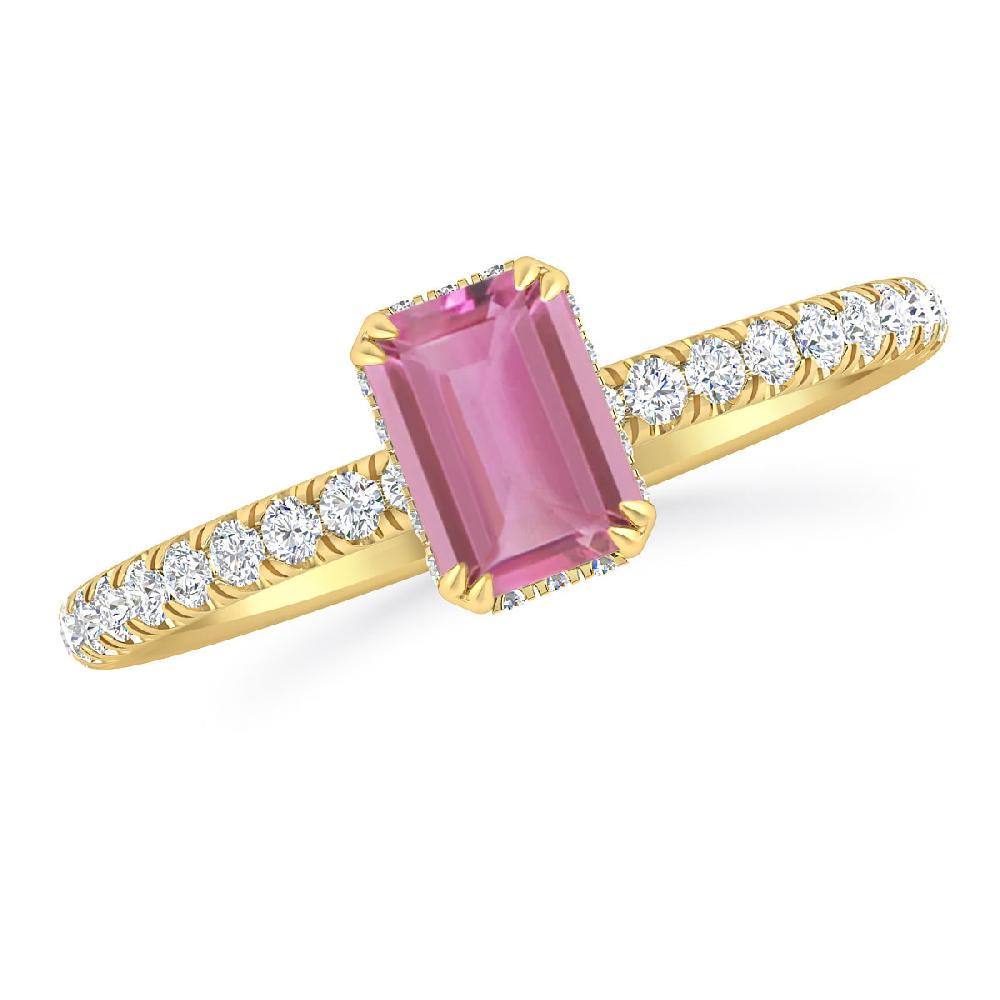 Yellow Gold - Pink Tourmaline