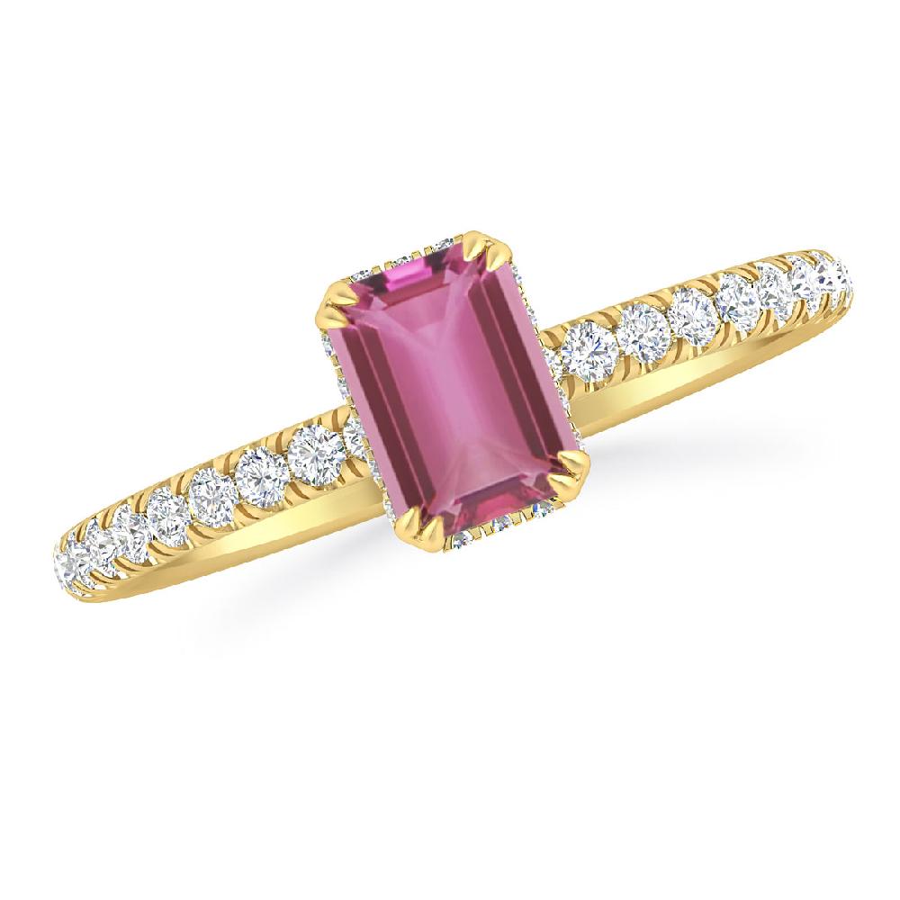 Yellow Gold - Pink Tourmaline