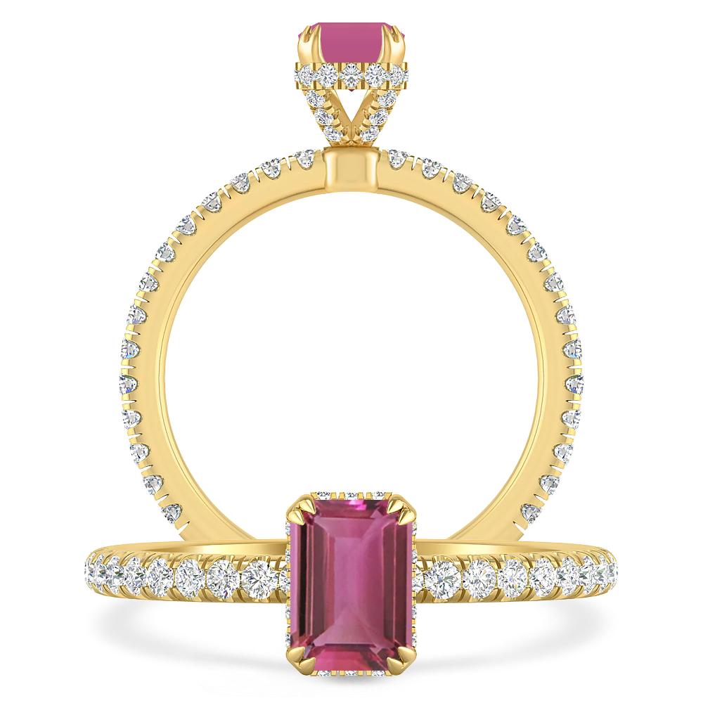 Yellow Gold - Pink Tourmaline