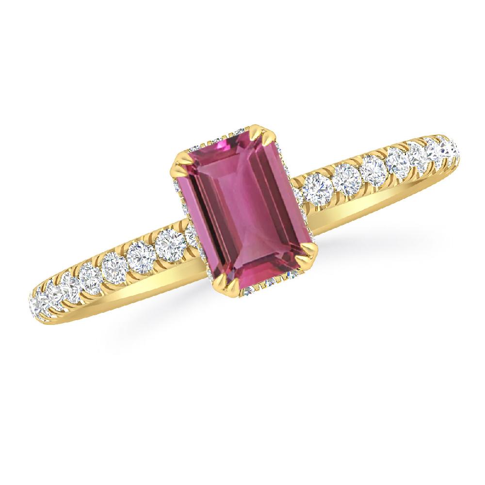 Yellow Gold - Pink Tourmaline