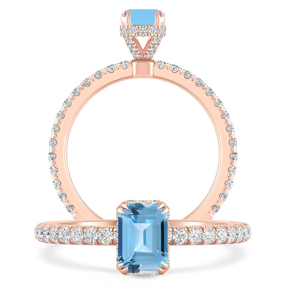 Rose Gold - Blue Topaz