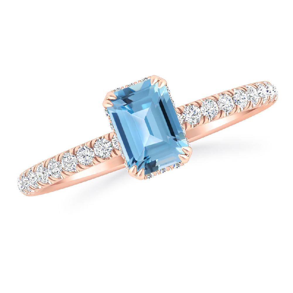 Rose Gold - Blue Topaz