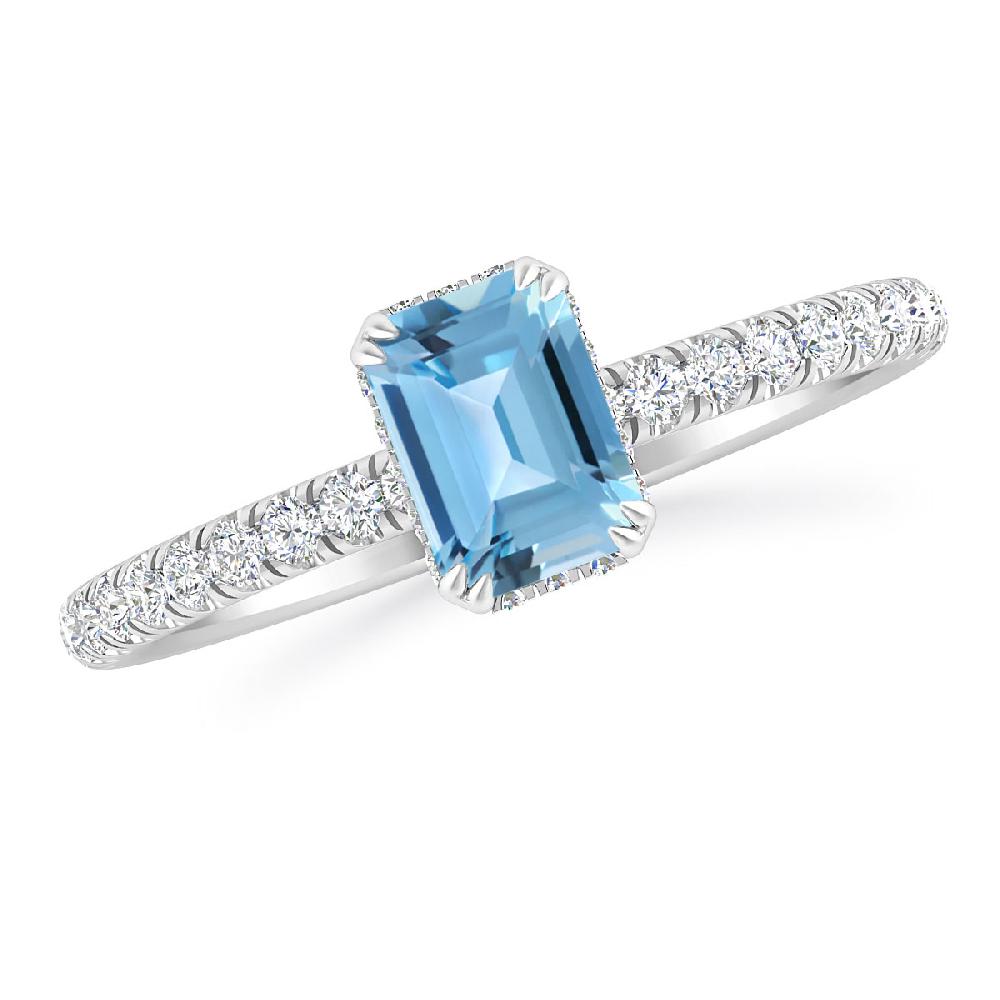 White Gold - Blue Topaz