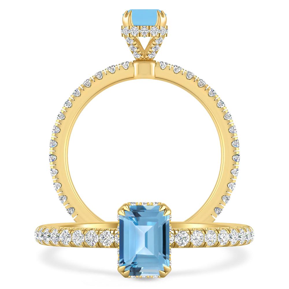 Yellow Gold - Blue Topaz