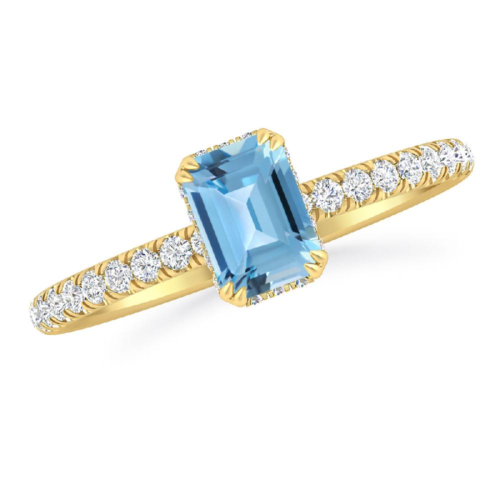 Yellow Gold - Blue Topaz