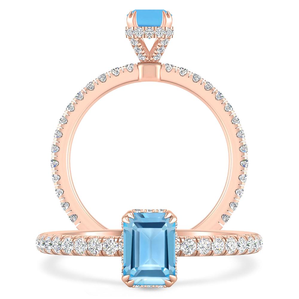 Rose Gold - Blue Topaz