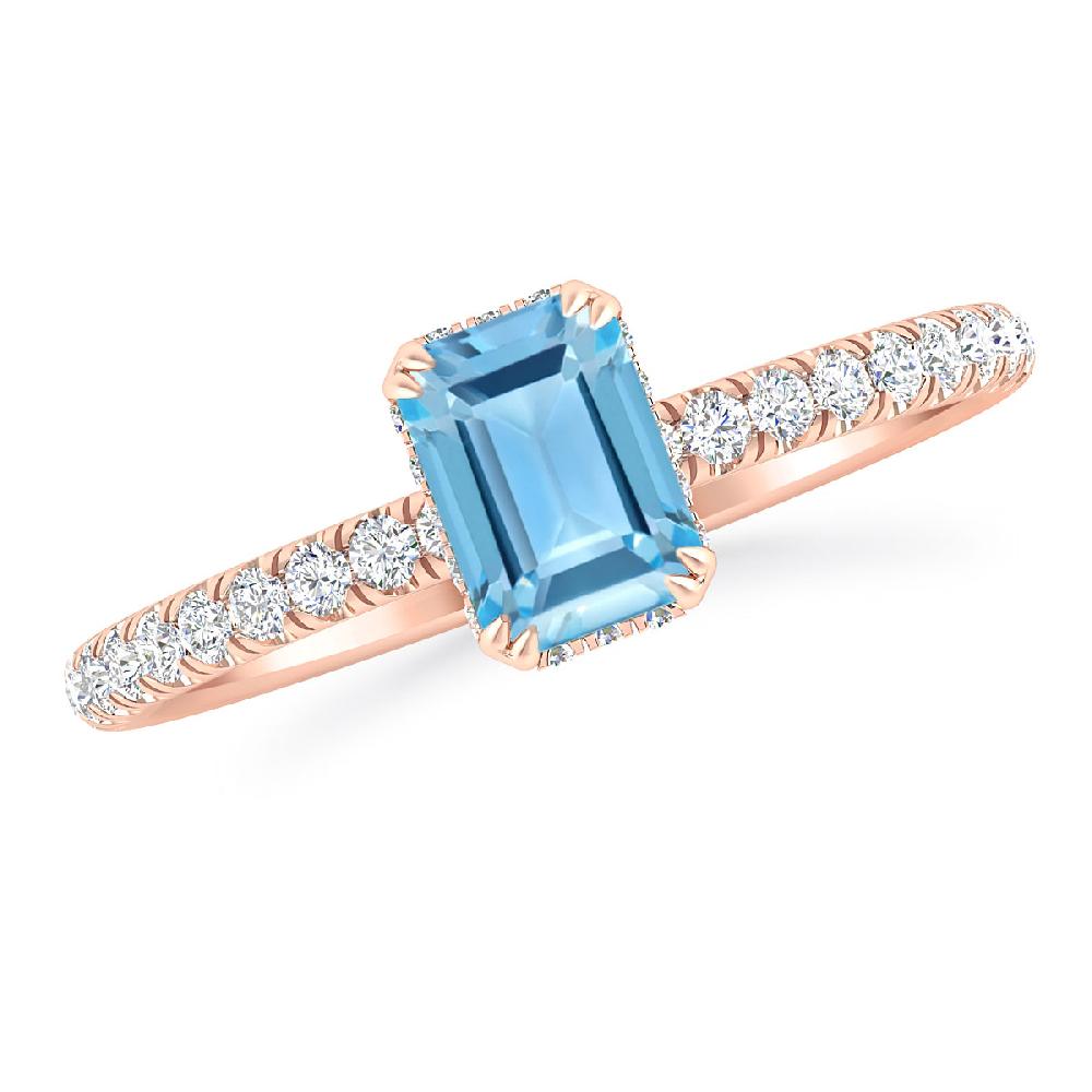 Rose Gold - Blue Topaz