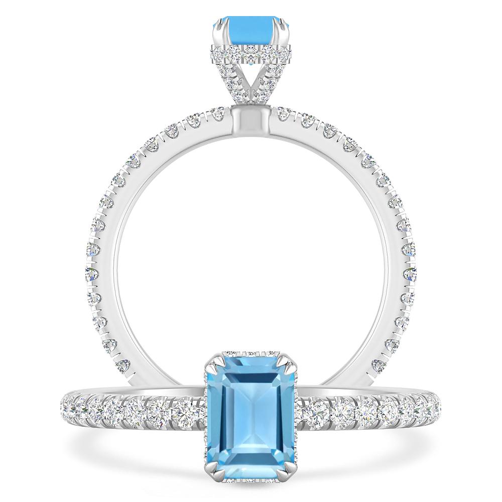 White Gold - Blue Topaz