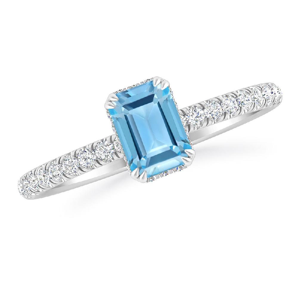 White Gold - Blue Topaz