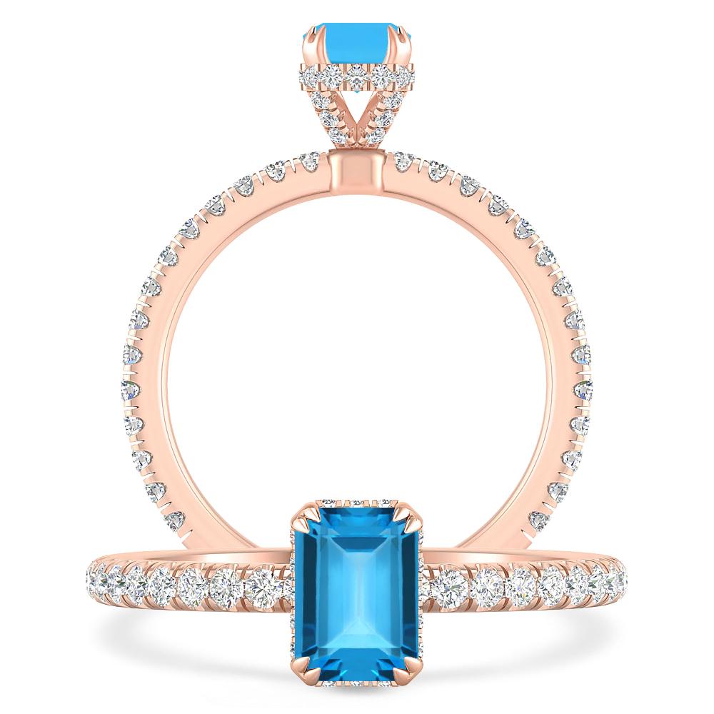 Rose Gold - Blue Topaz