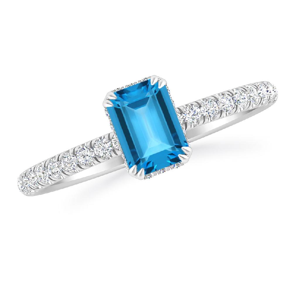 White Gold - Blue Topaz