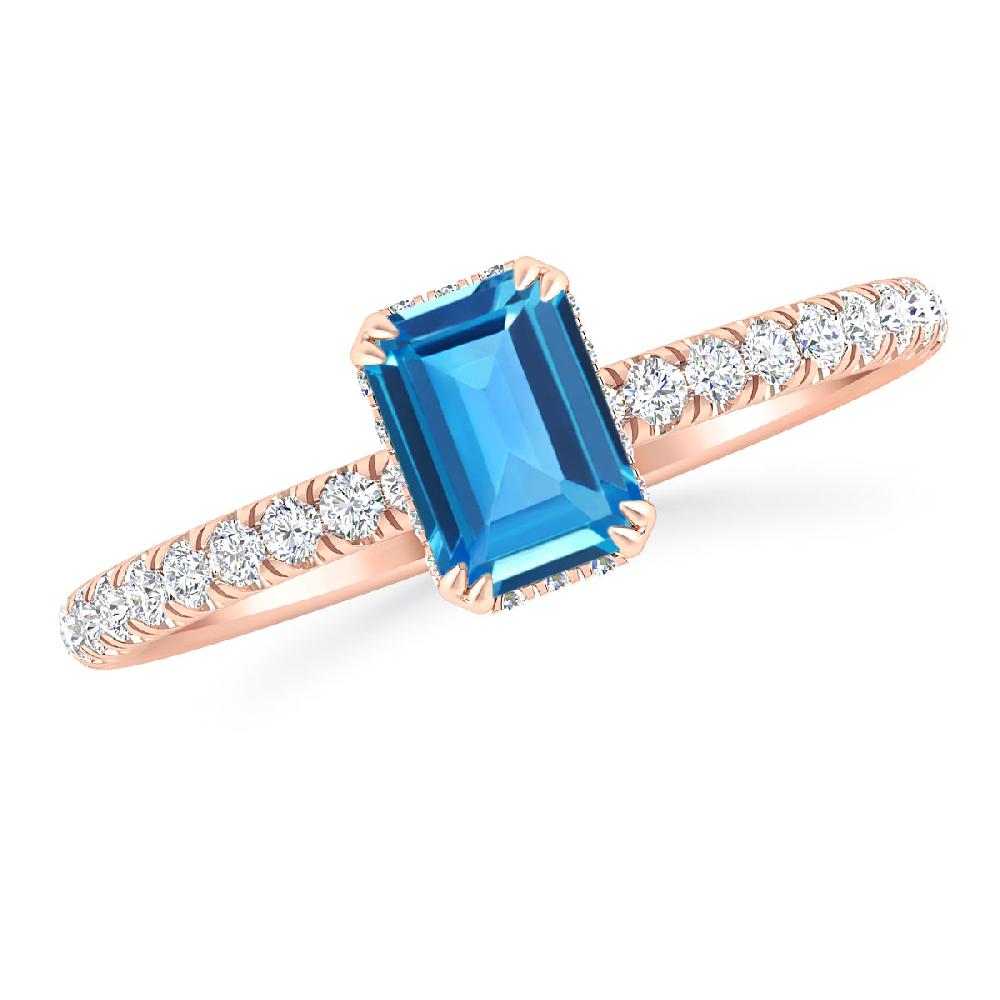 Rose Gold - Blue Topaz