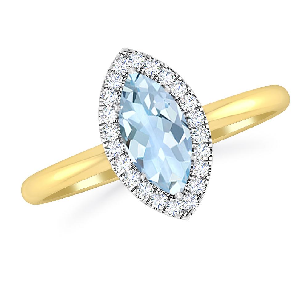 Yellow Gold - Aquamarine